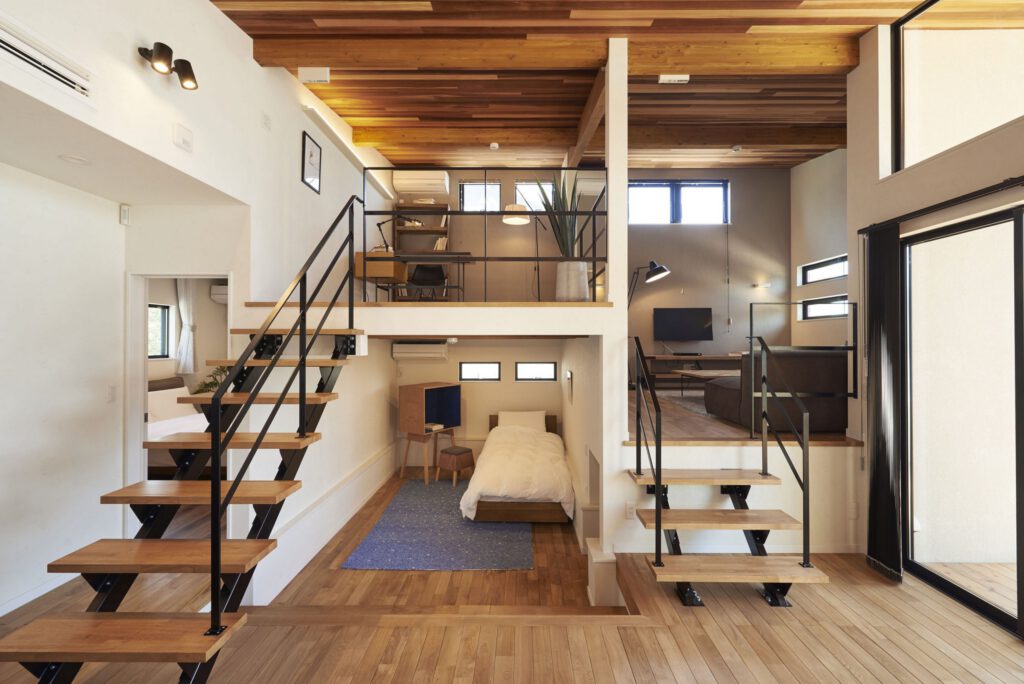 廊下のないスキップフロアの間取り