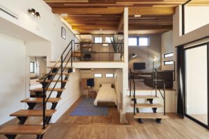 廊下のないスキップフロアの間取り