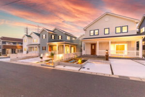 夕陽が美しいアメリカンハウス